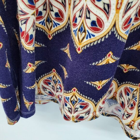 Rose + Olive Womens 3/4 Sleeve Scoop Neck Knit Top Blouse Plus Size 1X Red Blue - Picture 6 of 15